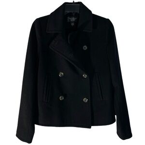 Victoria Secret Double Breasted Pea Coat Women’s Size 0 Black Short Jacket